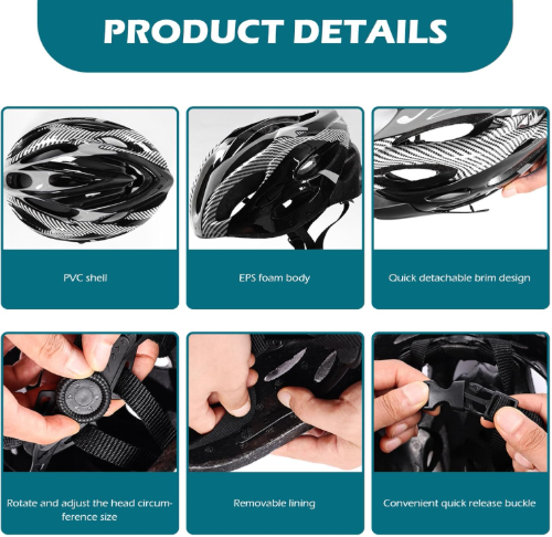 Adult Bike Helmet for Men & Women – Adjustable with Detachable Visor