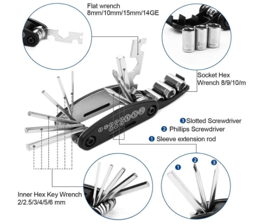 NDakter 9-in-1 Bike Repair Tool Kit